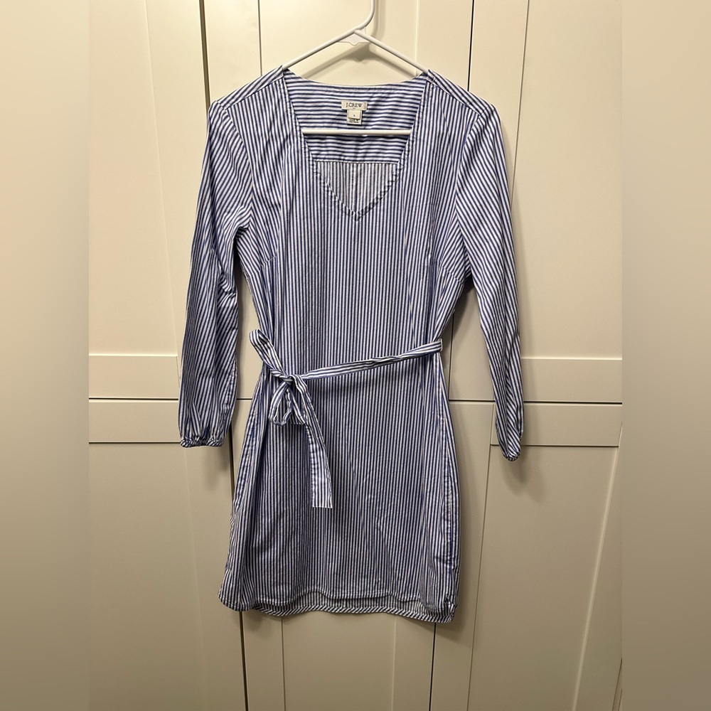 J. Crew Navy and White Striped Dress